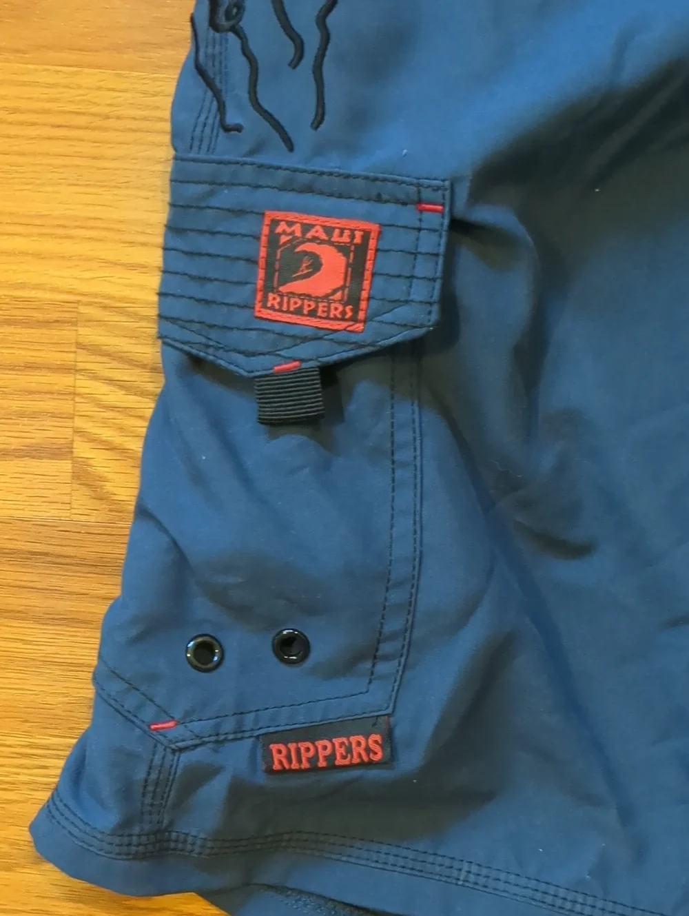 Maui Rippers Octo Tako Hawaiian cargo Board Short Embroiderd Octopus Surf Gear
